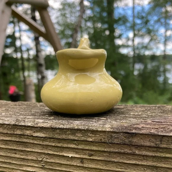 BYBEE Mini Pottery Kentucky McCOY Pitcher SHAWNEE Miniature Vintage Soft Yellow - Picture 7 of 11